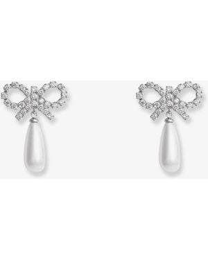 Self-Portrait Self Portrait Brass Earrings - White
