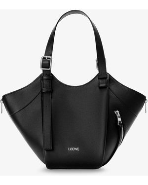 Loewe Hammock Flip Leather Handbag - Black