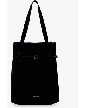 MANU Atelier Tote Du Jour Suede Shoulder Bag - Black