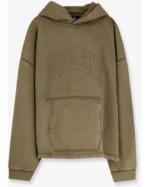 Represent Embellished Hoodie Cotton Sweatshirt - Green
