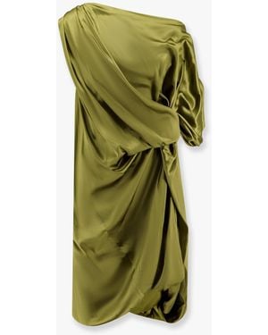 Dries Van Noten Dalant Silk Dress With Lateral Knot - Green