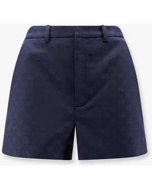 Gucci Gg Cotton Blend Shorts - Blue