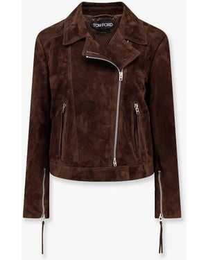 Tom Ford Suede Biker Jacket - Brown