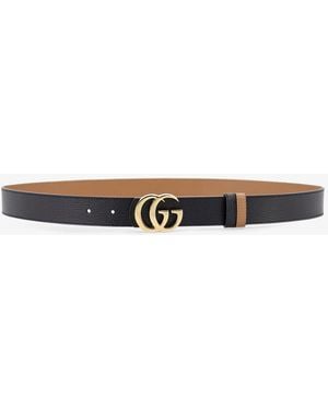 Gucci Gg Marmont Leather Belt - White