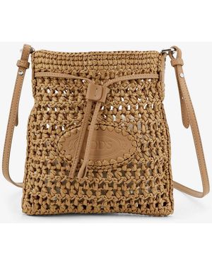 Tod's Bucket Bag Raffia - Brown