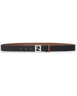 Fendi Reversible Leather Belt - White