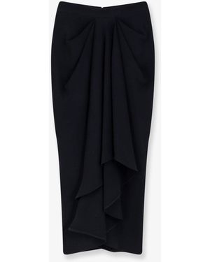 Givenchy Draped Crepe Cady Midi Skirt - Black