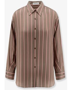 Frankie Shop Shirt Peri Fluid Viscose-Silk - Brown
