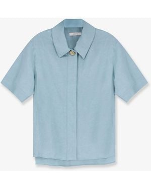 JOSEPH Volu "Light" Linen Blend Shirt - Blue
