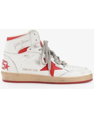 Golden Goose Sky Star Leather Trainers With Iconic Side Logo - Pink