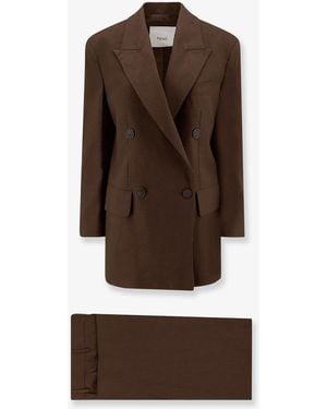 Hevò Rocchetta Linen And Viscose Suit - Brown