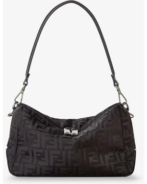 Fendi Lui Medium Ff Nylon Crossbody Bag - Black