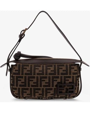 Fendi Simply Ffjacquard Fabric Shoulder Bag - Black