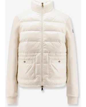 Moncler Padded Jacket With Fabric Details - White
