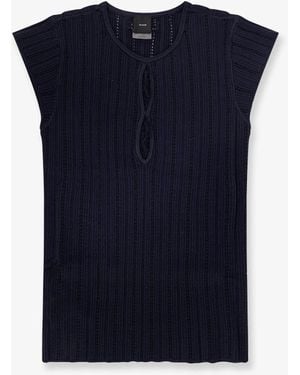 Pinko Tofane Ribbed Viscose Blend Jumper - Blue