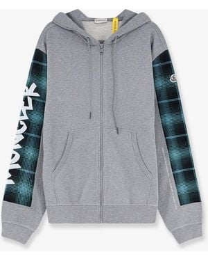 Moncler Cotton Zip-Up Hoodie - Blue