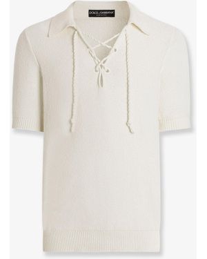 Dolce & Gabbana Cotton Blend Jumper - White