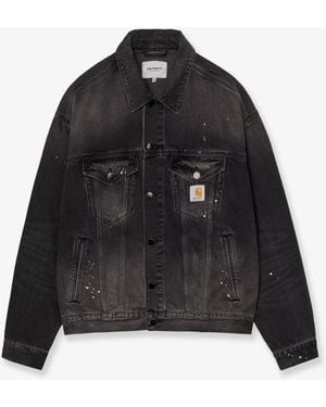 Carhartt Denim Jacket With A Distressed Effect - Black