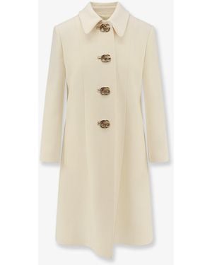 Gucci Wool Crêpe Coat - Natural