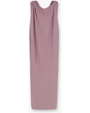 Balenciaga Midi Sack Silk And Wool Dress - Purple