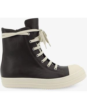 Rick Owens Leather Sneakers - Black