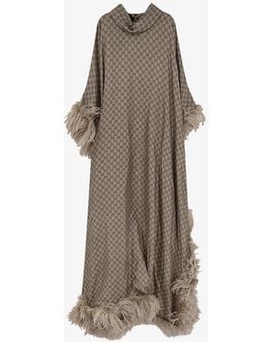 Gucci Gg Silk Kaftano Dress - Natural