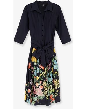 Lavi Spritz Cotton Chemisier Dress - Blue