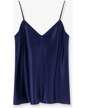 Alberta Ferretti Satin Top - Blue