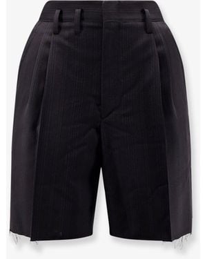 Maison Margiela Striped Virgin Wool Shorts - Blue