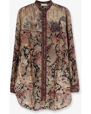 Pierre Louis Mascia Printed Silk Shirt - Brown