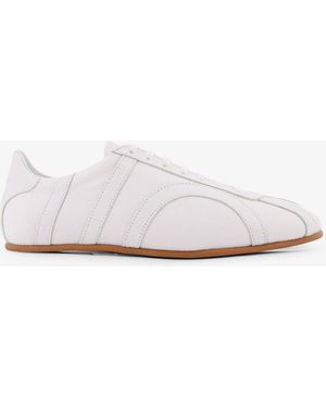TOTEME Canvas Low-Top Trainers With Leather Profiles - White