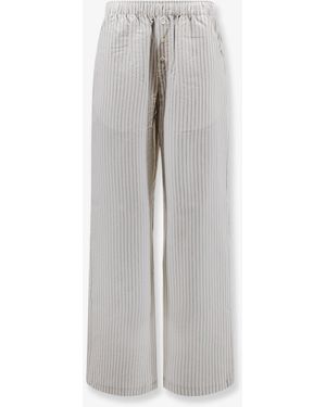 Rohe Silk Trousers With Striped Pattern - Grey