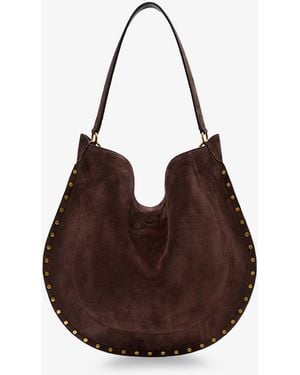 Isabel Marant Oskan Hobo Suede Shoulder Bag - Brown