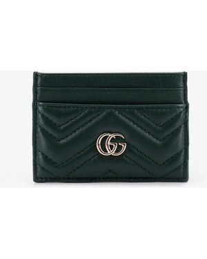 Gucci Gg Marmont Leather Card Holder - Green