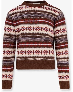 DUNST Fairisle Wool Blend Sweater - Red