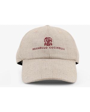 Brunello Cucinelli Silk, Linen And Wool Hat - Natural