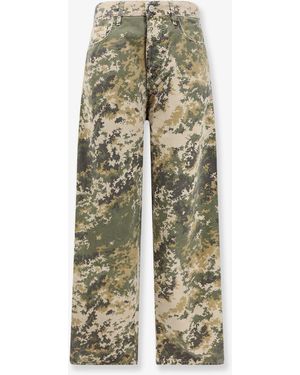 NUMERI 123456789 Cotton Jeans With Camouflage Pattern - White