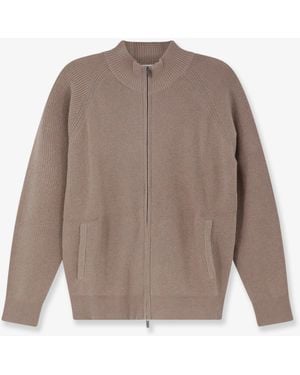 Bramani Cashmere Cashmere Zip-Up Cardigan - Natural