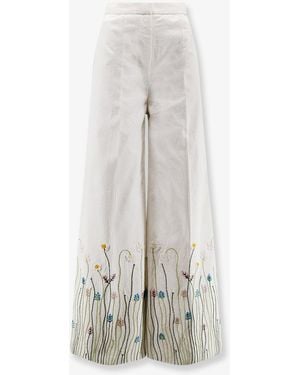 PHILIPPA 1970 Cotton Pants With Embroidery - White