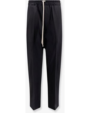 Rick Owens Drawstring Long Certified Virgin Wool Pants - Blue