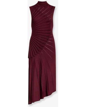 Alaïa Scupting Virgin Wool Dress - Purple