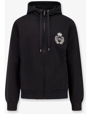 Dolce & Gabbana Cotton Sweatshirt With Logo Patch - Black