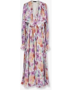 ACTUALEE Long Dress With Floral Print - White