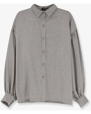 ACTUALEE Pied-De-Poule Shirt With Lurex Effect - Grey