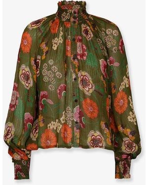 PHILIPPA 1970 Ivonne Viscose Shirt With Lurex Details - Green