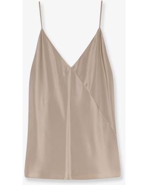 Max Mara Mxebacco Silk Top - Natural