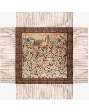 Pierre Louis Mascia Aloeuw Silk Fringed Foulard - Natural