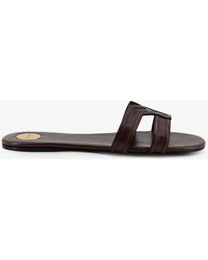 Saint Laurent Mabrouka Leather Sandals - White