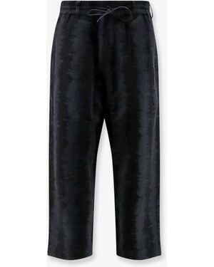 Y-3 Oversize Viscose, Cotton And Linen Trousers - Black