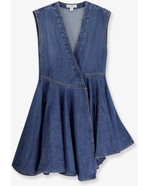Alaïa Wrap Denim Dress - Blue